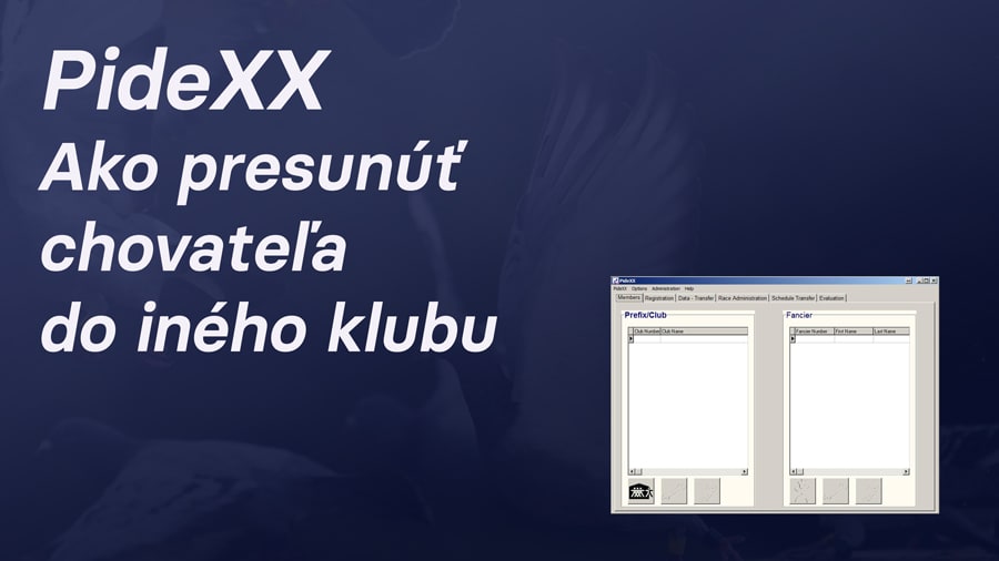 PideXX - ako presunúť chovateľa do iného klubu